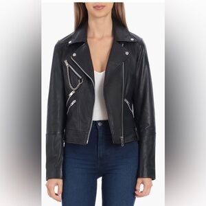 Leather Jacket with Chain Detail